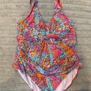 Ralph Lauren paisley one piece bathing suit new without tags! Size 18w